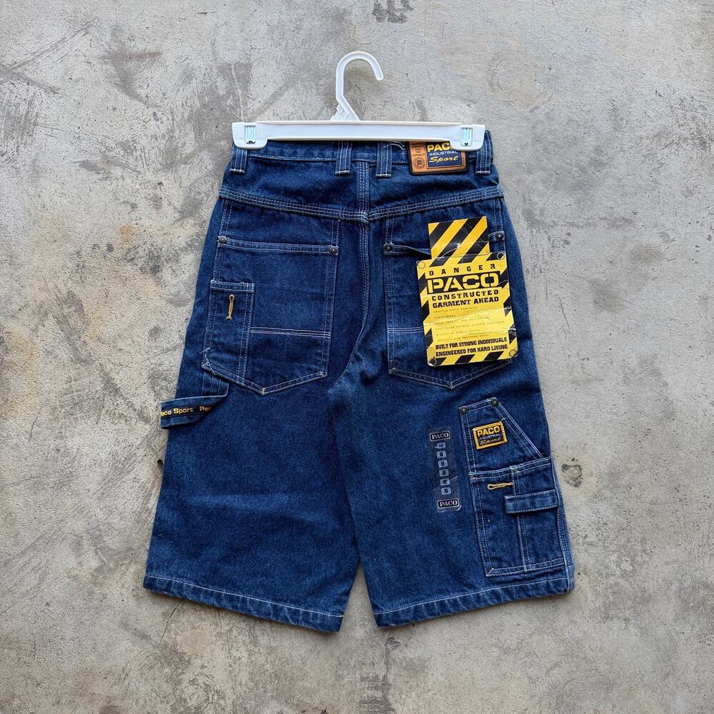 Rare Y2K 90s Paco Carpenter Baggy Denim Shorts NWT Kids Size 8